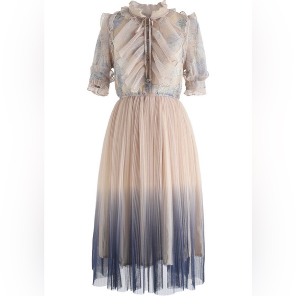 CHICWISH Size S/M - Gradient Mesh Tulle Pleated Dress - Picture 14 of 14